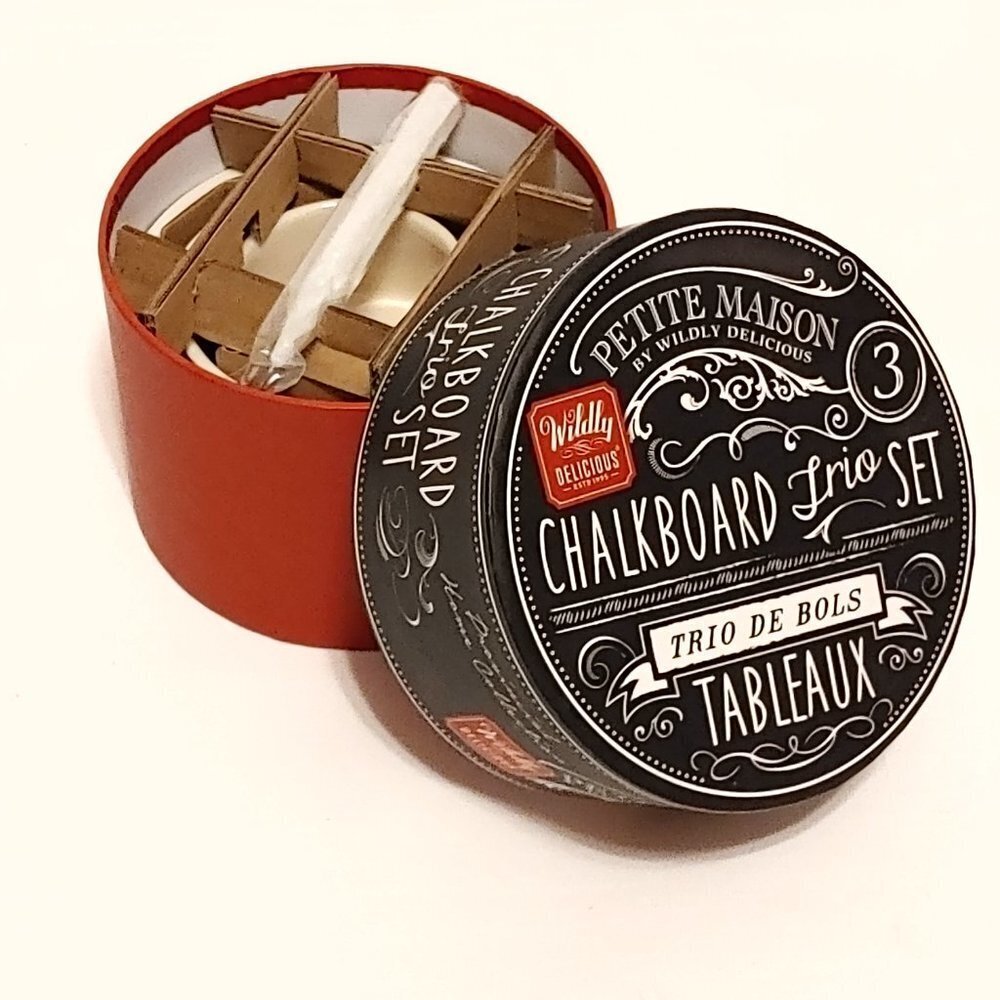 Petite Maison Wildly Delicious CHALKBOARD TRIO BOWL SET BNIP